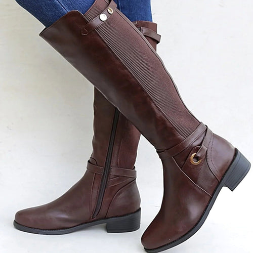 Abigail | Women's Orthopedic Leather Boots, Knee-High Autumn Boots | My Sweet Wardrobe | Black