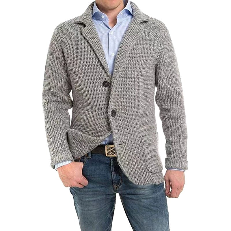 Achim | Men's Cardigan with Elegant Cut, Tailored Cardigan | My Sweet Wardrobe | Light Grey
