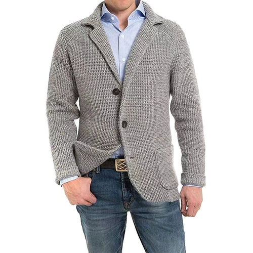 Achim | Men's Cardigan with Elegant Cut, Tailored Cardigan | My Sweet Wardrobe | Light Grey