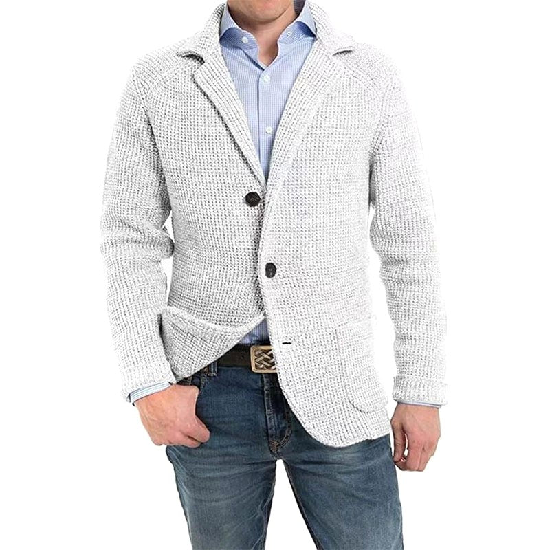 Achim | Men's Cardigan with Elegant Cut, Tailored Cardigan | My Sweet Wardrobe | Light Grey