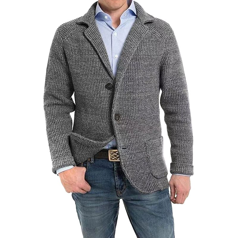Achim | Men's Cardigan with Elegant Cut, Tailored Cardigan | My Sweet Wardrobe | Light Grey