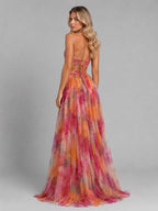 Ada | Women's Floral V-Neck Maxi Dress, Flowing Silhouette Evening Dress | My Sweet Wardrobe | Green