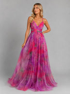 Ada | Women's Floral V-Neck Maxi Dress, Flowing Silhouette Evening Dress | My Sweet Wardrobe