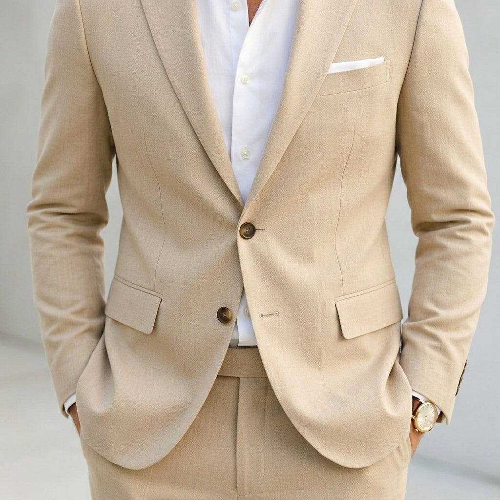 Adam | Men's Two-Piece Linen Suit, Modern Linen Suit | My Sweet Wardrobe