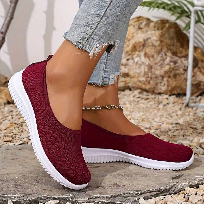 Adeline | Women's Orthopaedic Slip-On Trainers, Lightweight Comfort Shoes | My Sweet Wardrobe | Red