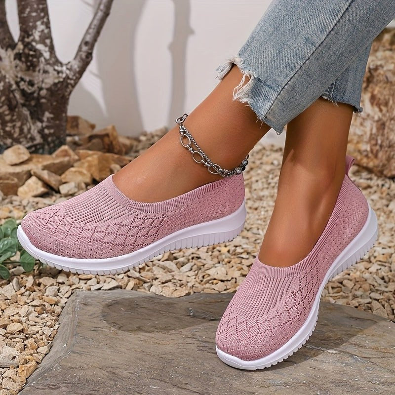 Adeline | Women's Orthopaedic Slip-On Trainers, Lightweight Comfort Shoes | My Sweet Wardrobe | Pink
