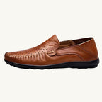 Aiden | Men's Genuine Leather Loafers with Airflow Perforations, Breathable Slip-On Shoes | Dressific