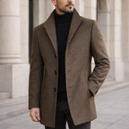 Aiden | Men's Long Winter Coat with Classic Tailoring, Refined Autumn Coat | My Sweet Wardrobe | Camel