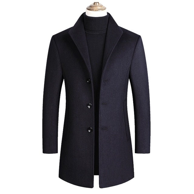 Aiden | Men's Long Winter Coat with Classic Tailoring, Refined Autumn Coat | My Sweet Wardrobe
