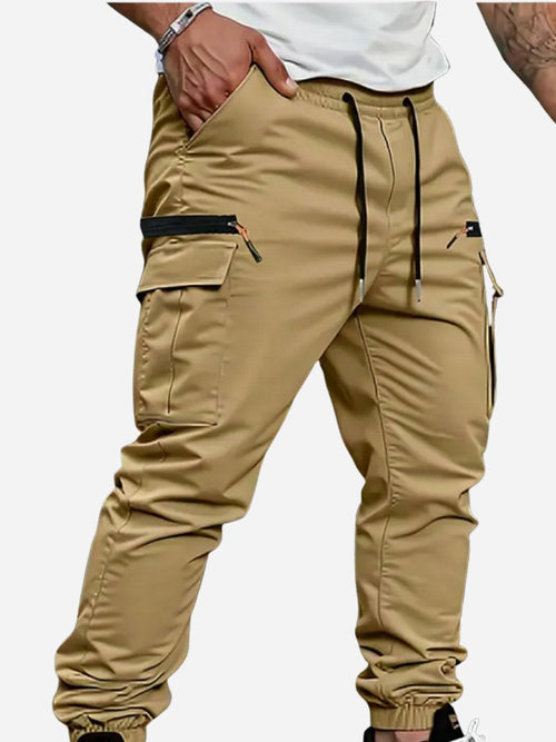 Alastair | Men's Stretch Jogger Trousers, Relaxed Fit Joggers | My Sweet Wardrobe | Khaki