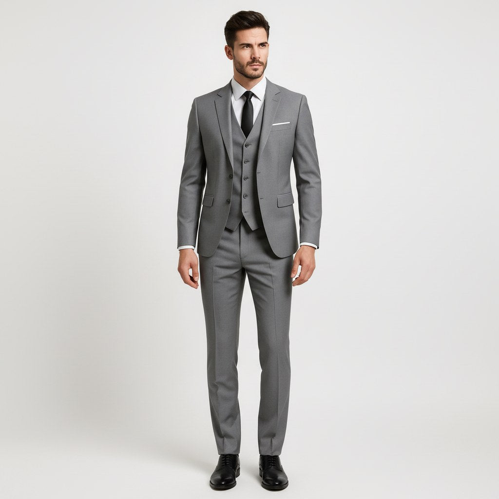 Alexander | Men's Three-Piece Suit with Waistcoat Formal, Elegant Suit Set | My Sweet Wardrobe | Pomegranate Red