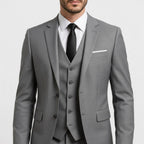 Alexander | Men's Three-Piece Suit with Waistcoat Formal, Elegant Suit Set | My Sweet Wardrobe | Pomegranate Red