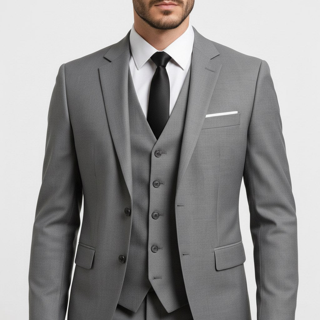 Alexander | Men's Three-Piece Suit with Waistcoat Formal, Elegant Suit Set | My Sweet Wardrobe | Pomegranate Red