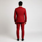 Alexander | Men's Three-Piece Suit with Waistcoat Formal, Elegant Suit Set | My Sweet Wardrobe | Pomegranate Red