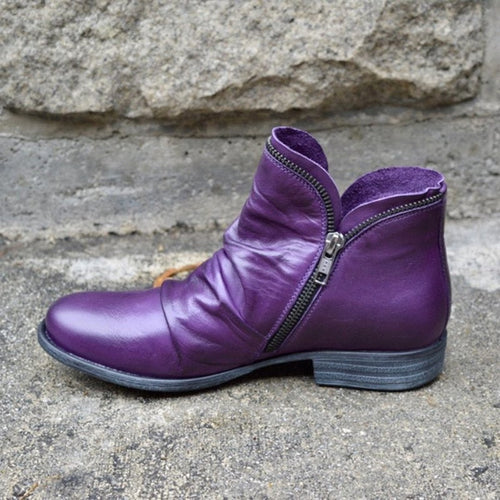 Amelia | Women's Orthopedic Ankle Boots, Gel-Sole Supportive Boots | My Sweet Wardrobe | Purple