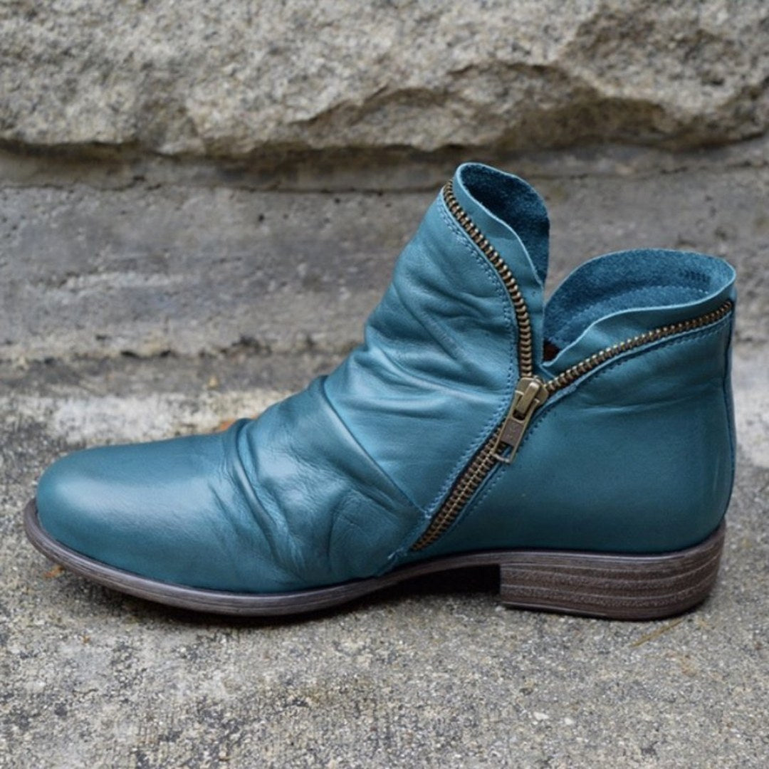 Amelia | Women's Orthopedic Ankle Boots, Gel-Sole Supportive Boots | My Sweet Wardrobe | Blue