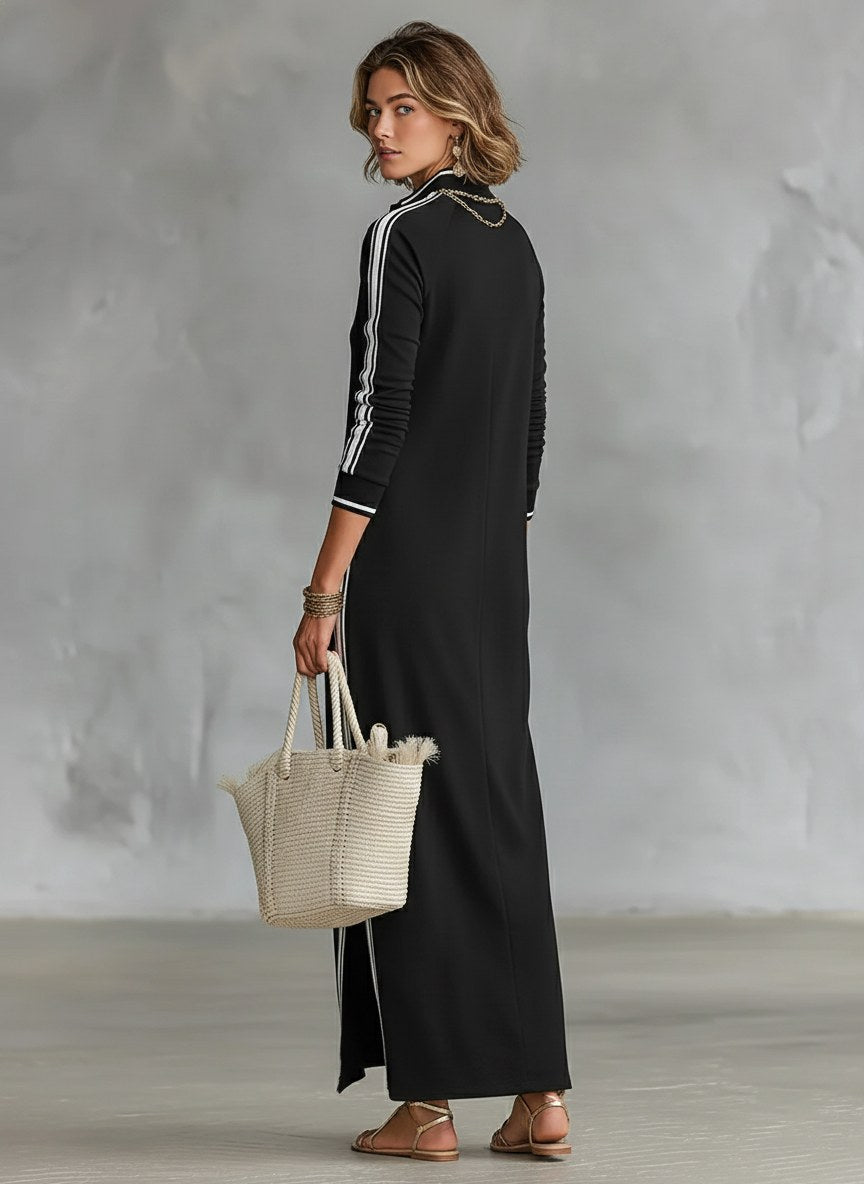 Amelie | Women's Collar Sweatshirt Maxi Dress, Button-Down Midi Dress | My Sweet Wardrobe