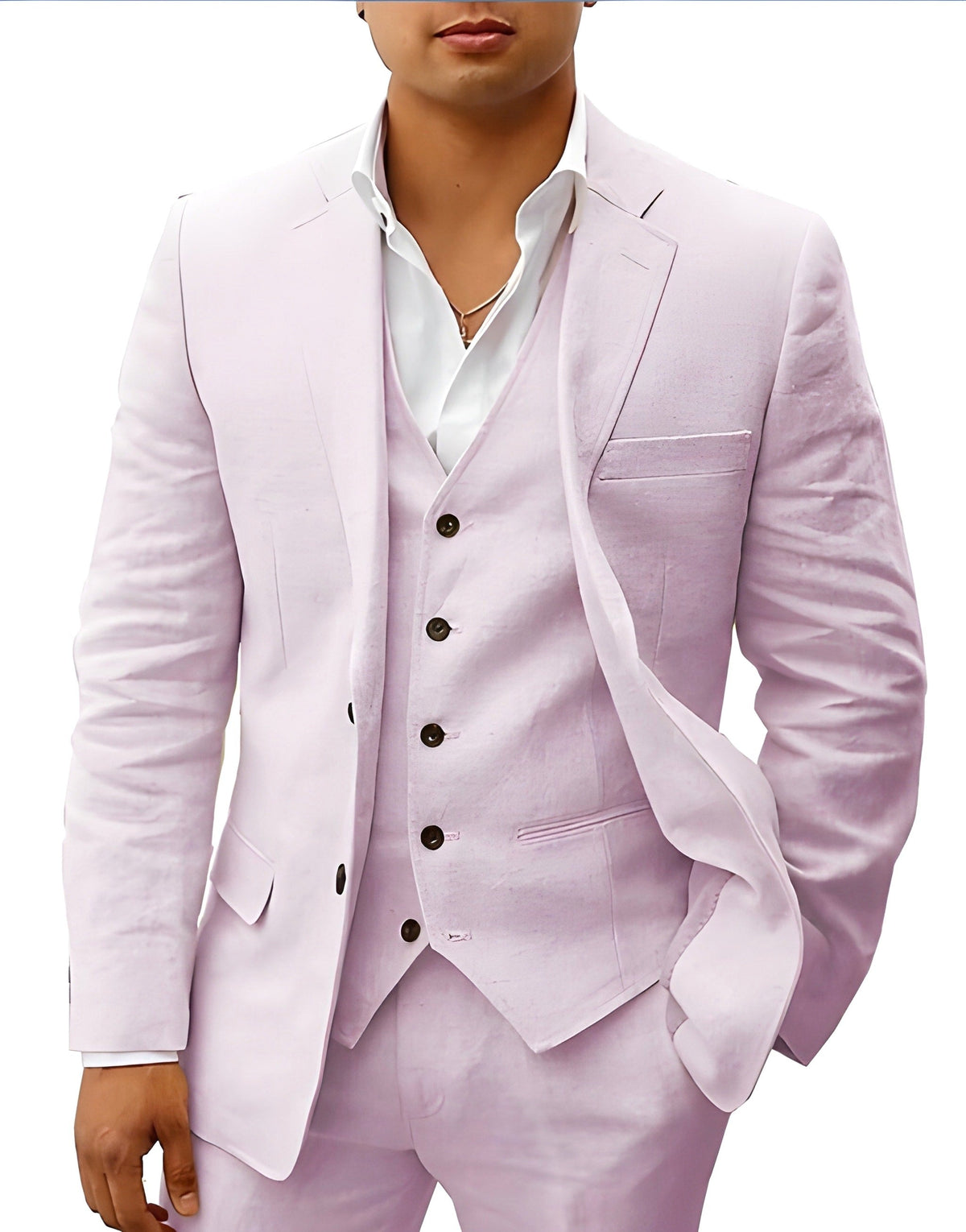 Andreas | Men's Three-Piece Suit with Classic Blazer, Waistcoat and Trousers, Elegant Suit | My Sweet Wardrobe | Brown