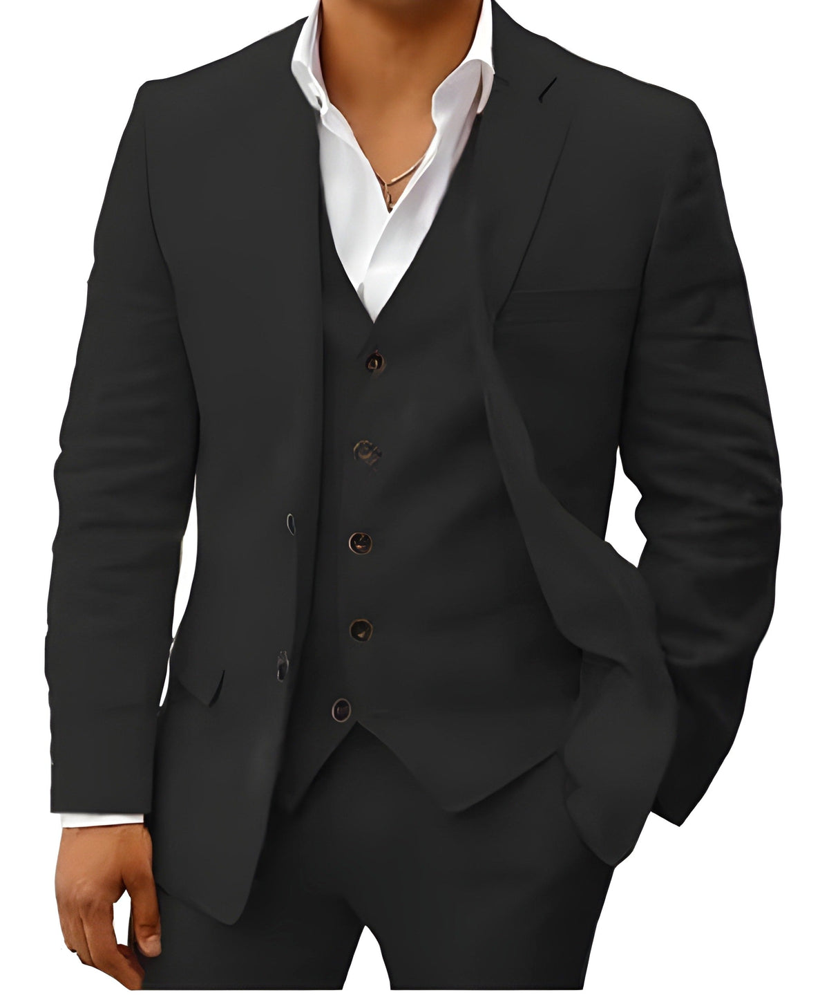 Andreas | Men's Three-Piece Suit with Classic Blazer, Waistcoat and Trousers, Elegant Suit | My Sweet Wardrobe | Khaki