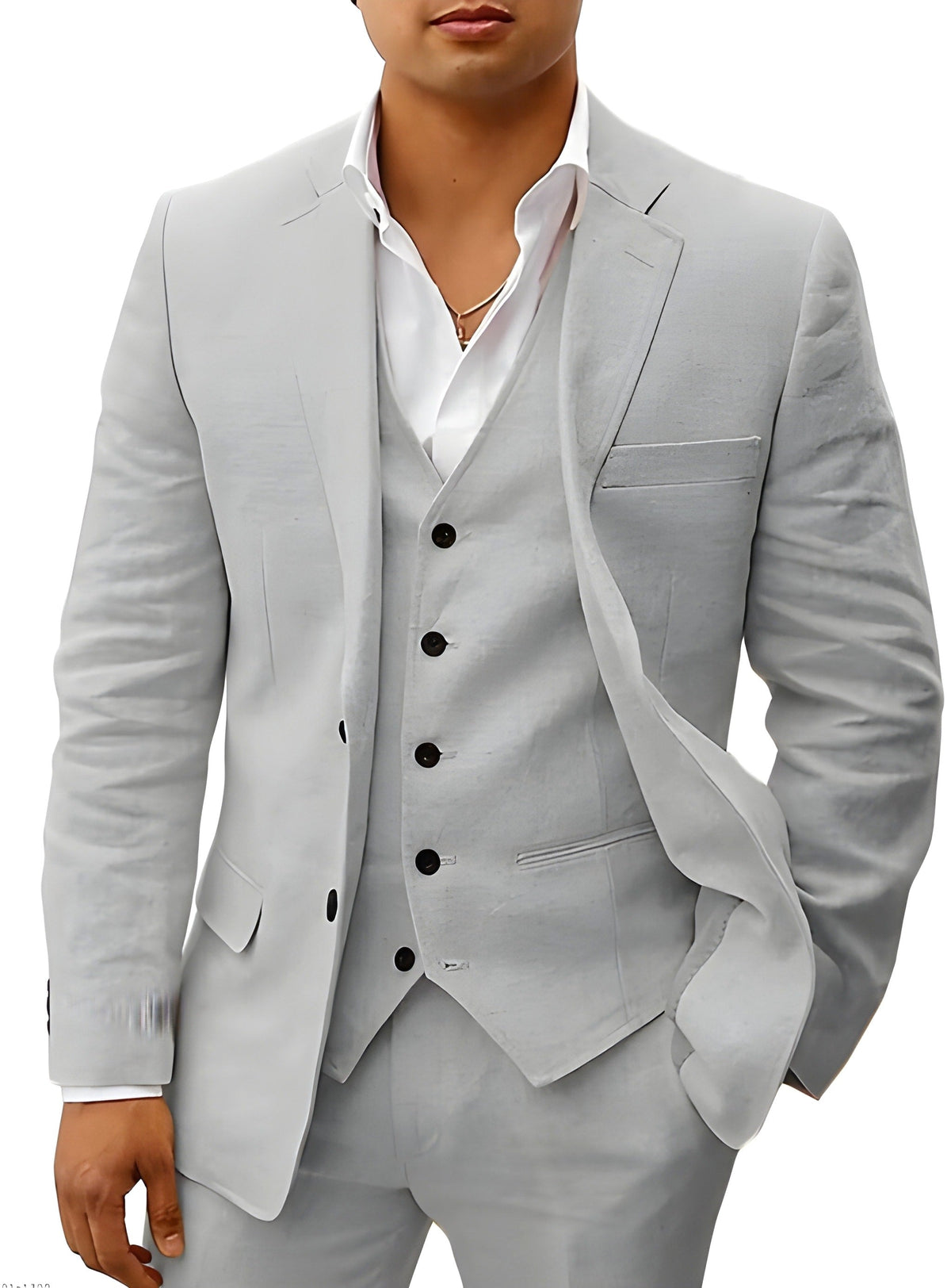 Andreas | Men's Three-Piece Suit with Classic Blazer, Waistcoat and Trousers, Elegant Suit | My Sweet Wardrobe | Khaki
