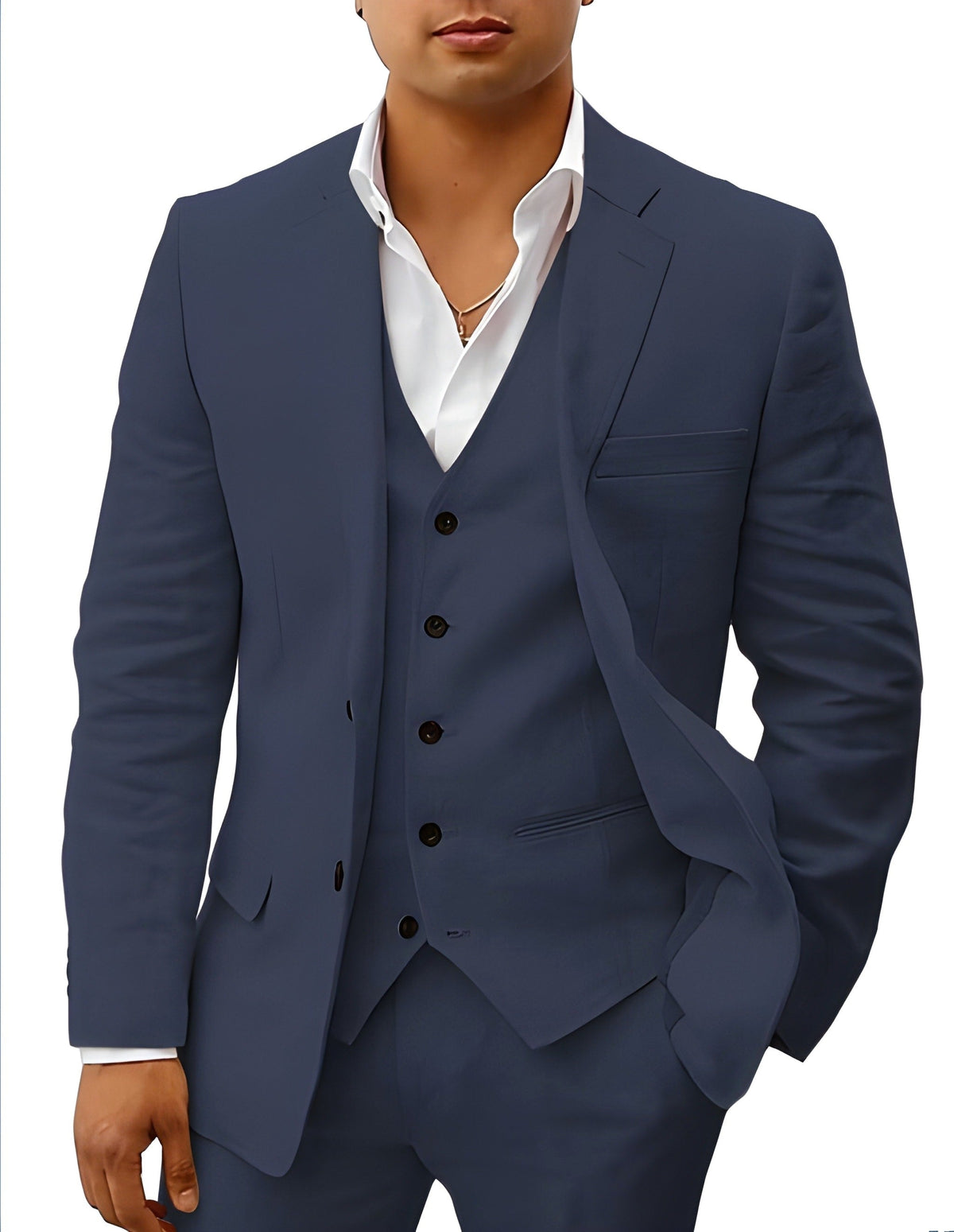 Andreas | Men's Three-Piece Suit with Classic Blazer, Waistcoat and Trousers, Elegant Suit | My Sweet Wardrobe | Brown