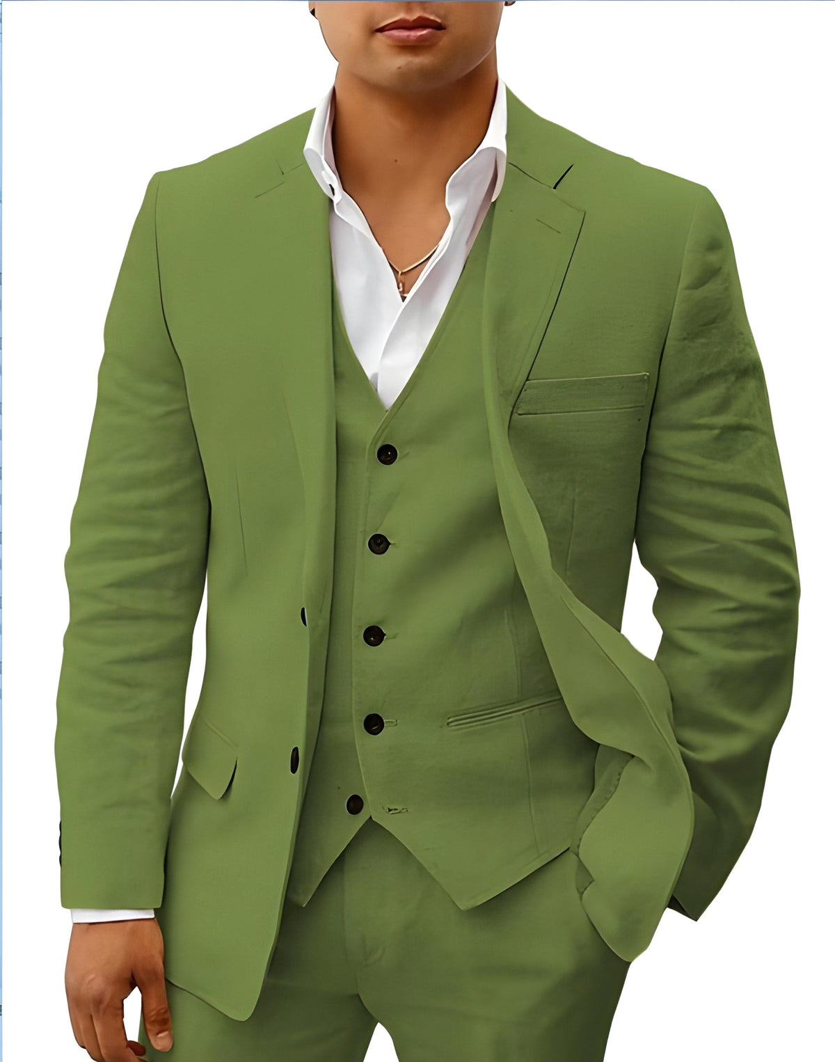 Andreas | Men's Three-Piece Suit with Classic Blazer, Waistcoat and Trousers, Elegant Suit | My Sweet Wardrobe | Brown