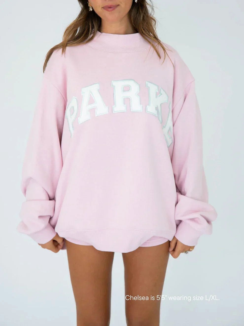 Annabelle | Women's Oversized Varsity Sweatshirt, Chenille Lettering Crewneck Jumper | My Sweet Wardrobe