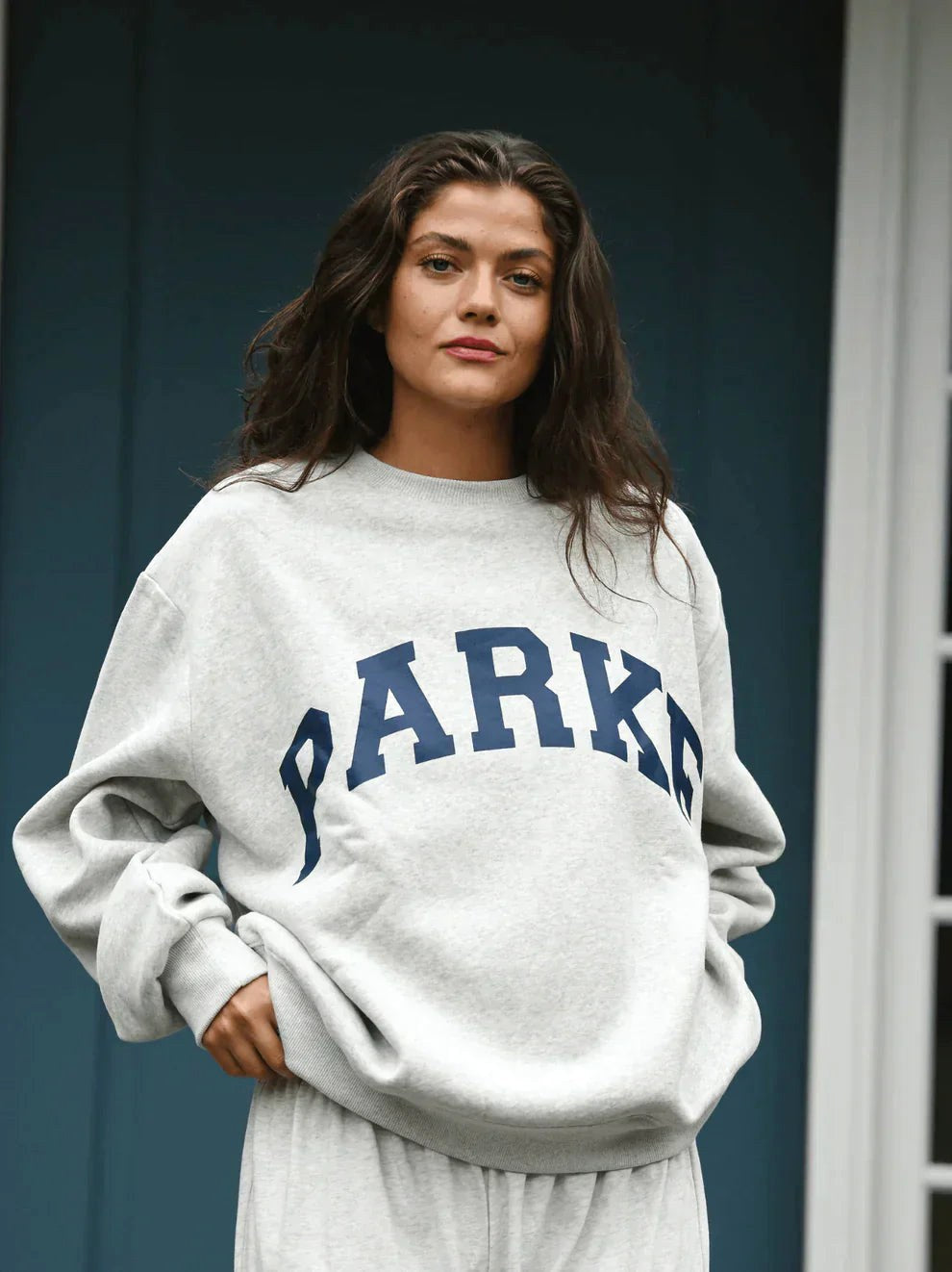 Annabelle | Women's Oversized Varsity Sweatshirt, Chenille Lettering Crewneck Jumper | My Sweet Wardrobe