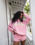 Annabelle | Women's Oversized Varsity Sweatshirt, Chenille Lettering Crewneck Jumper | My Sweet Wardrobe