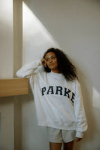 Annabelle | Women's Oversized Varsity Sweatshirt, Chenille Lettering Crewneck Jumper | My Sweet Wardrobe