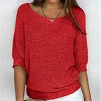 Annelie | Women's V-Neck Half-Sleeve Jumper, Lightweight Knit Jumper | My Sweet Wardrobe | Beige