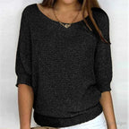 Annelie | Women's V-Neck Half-Sleeve Jumper, Lightweight Knit Jumper | My Sweet Wardrobe | Beige