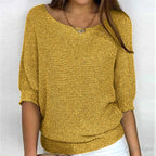 Annelie | Women's V-Neck Half-Sleeve Jumper, Lightweight Knit Jumper | My Sweet Wardrobe | Beige