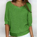 Annelie | Women's V-Neck Half-Sleeve Jumper, Lightweight Knit Jumper | My Sweet Wardrobe | Beige