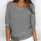 Annelie | Women's V-Neck Half-Sleeve Jumper, Lightweight Knit Jumper | My Sweet Wardrobe | Beige