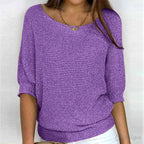 Annelie | Women's V-Neck Half-Sleeve Jumper, Lightweight Knit Jumper | My Sweet Wardrobe | Beige
