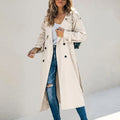 Anouk | Women's Long Trench Coat, Classic Double-Breasted Coat | My Sweet Wardrobe