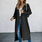 Anouk | Women's Long Trench Coat, Classic Double-Breasted Coat | My Sweet Wardrobe