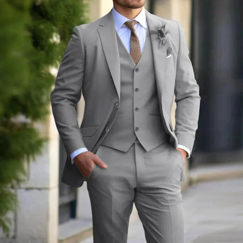 Anton | Men's Slim Fit Suit with Waistcoat, Three-Piece Suit | My Sweet Wardrobe | Beige
