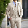 Anton | Men's Slim Fit Suit with Waistcoat, Three-Piece Suit | My Sweet Wardrobe | Beige