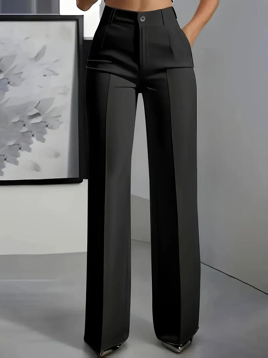 Antonina | Women's High-Waisted Wide-Leg Trousers, Smart Tailored Trousers | My Sweet Wardrobe