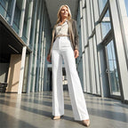 Antonina | Women's High-Waisted Wide-Leg Trousers, Smart Tailored Trousers | My Sweet Wardrobe