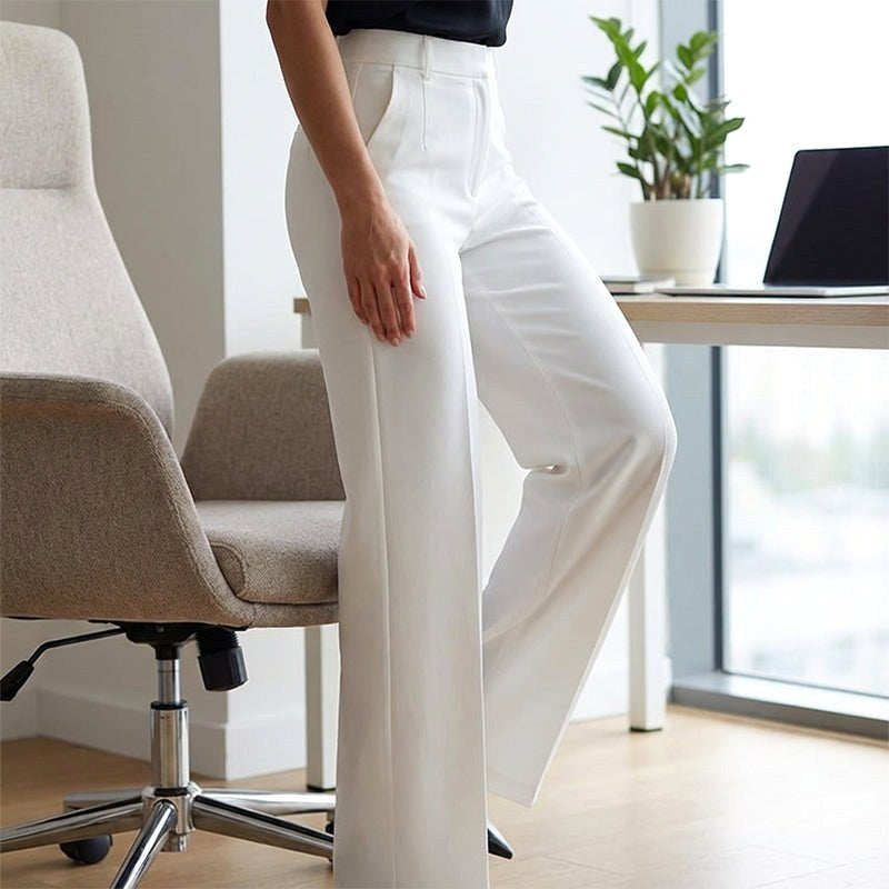Antonina | Women's High-Waisted Wide-Leg Trousers, Smart Tailored Trousers | My Sweet Wardrobe