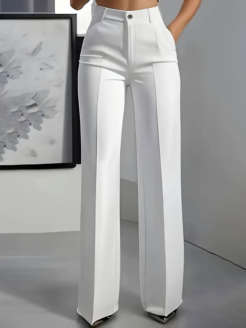 Antonina | Women's High-Waisted Wide-Leg Trousers, Smart Tailored Trousers | My Sweet Wardrobe