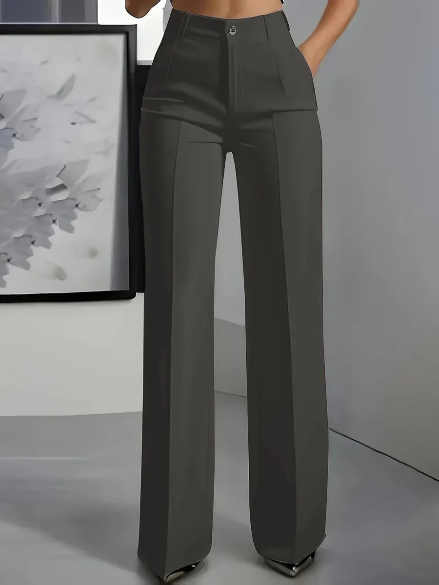 Antonina | Women's High-Waisted Wide-Leg Trousers, Smart Tailored Trousers | My Sweet Wardrobe