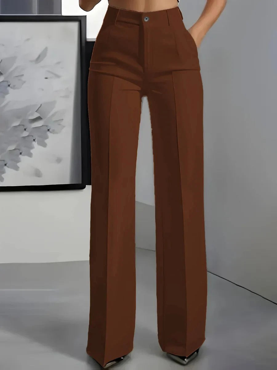Antonina | Women's High-Waisted Wide-Leg Trousers, Smart Tailored Trousers | My Sweet Wardrobe