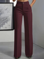 Antonina | Women's High-Waisted Wide-Leg Trousers, Smart Tailored Trousers | My Sweet Wardrobe