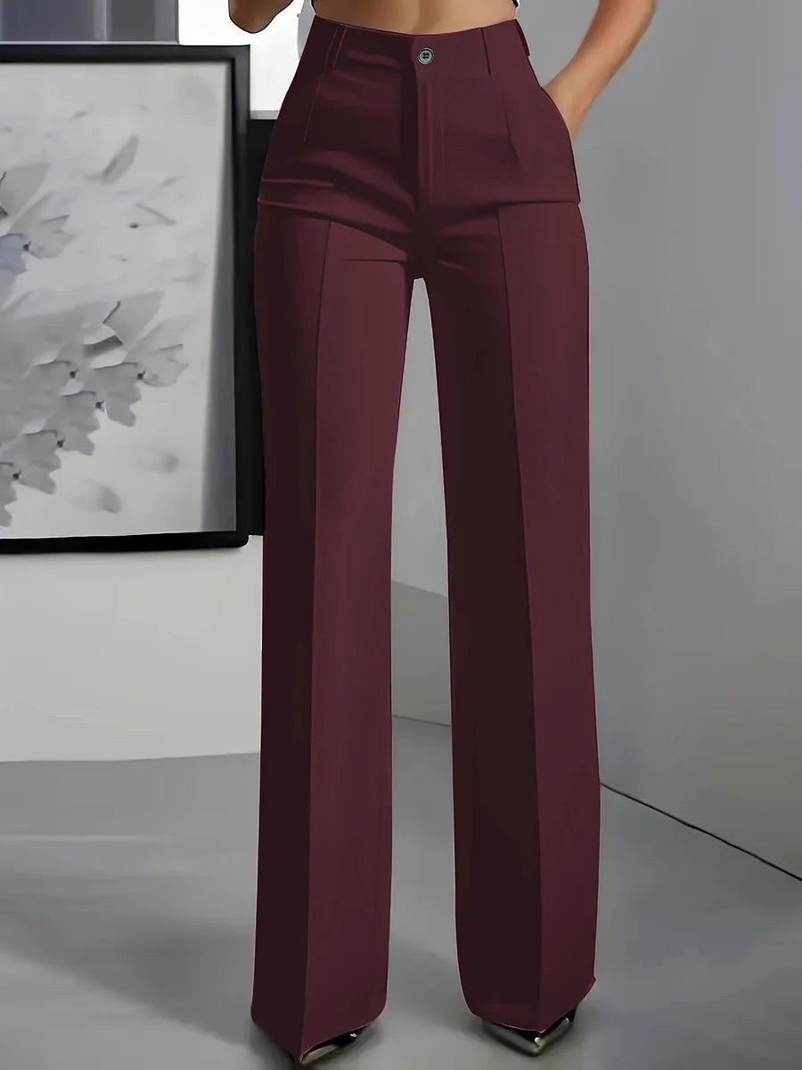 Antonina | Women's High-Waisted Wide-Leg Trousers, Smart Tailored Trousers | My Sweet Wardrobe