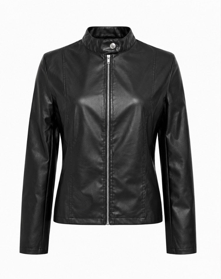 Arabella | Women's Tailored Leather Jacket with Zip Fastening, Classic Leather Jacket | My Sweet Wardrobe