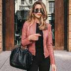Arabella | Women's Tailored Leather Jacket with Zip Fastening, Classic Leather Jacket | My Sweet Wardrobe | Lichtroze